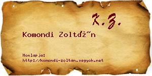 Komondi Zoltán névjegykártya