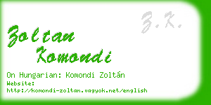 zoltan komondi business card