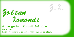 zoltan komondi business card